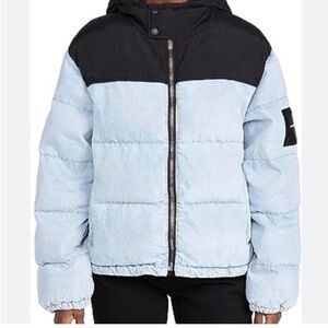Alexander Wang color block denim puffer